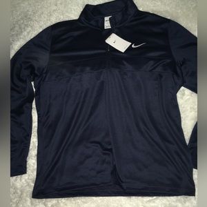Nike Dri Fit Navy Blue Men’s 1/4 Zip Performance Long Sleeves Shirt sz XL